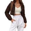 Winter Women's Fashion Hooded Short Puffer Jacket French Style Streetwear Cropped Padded Coat
