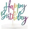 Birthday Cake Toppers Set - Glitter Alphabet Letters Decorative Picks Party Dessert Decoration