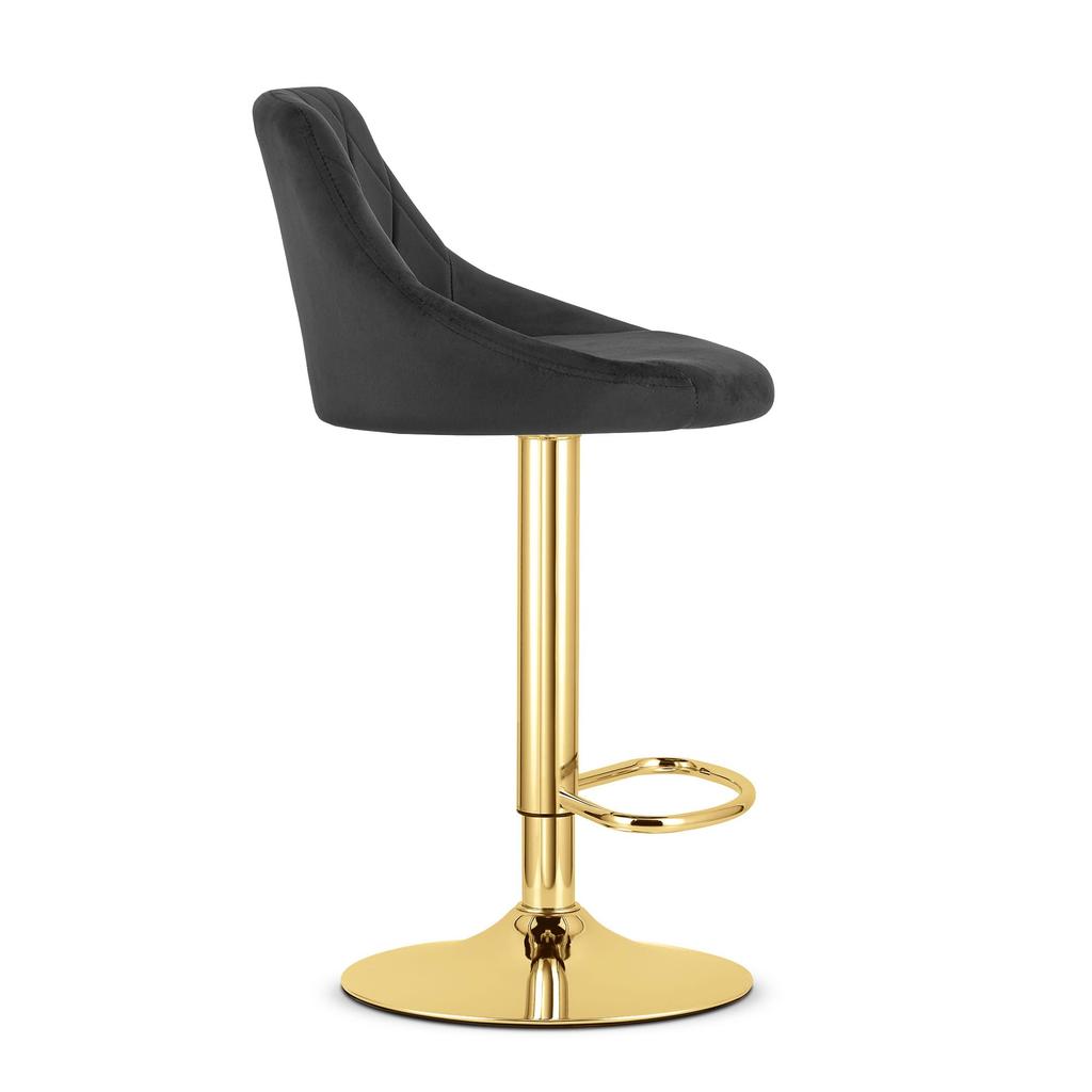 KAST stool - black velvet / gold base x 2