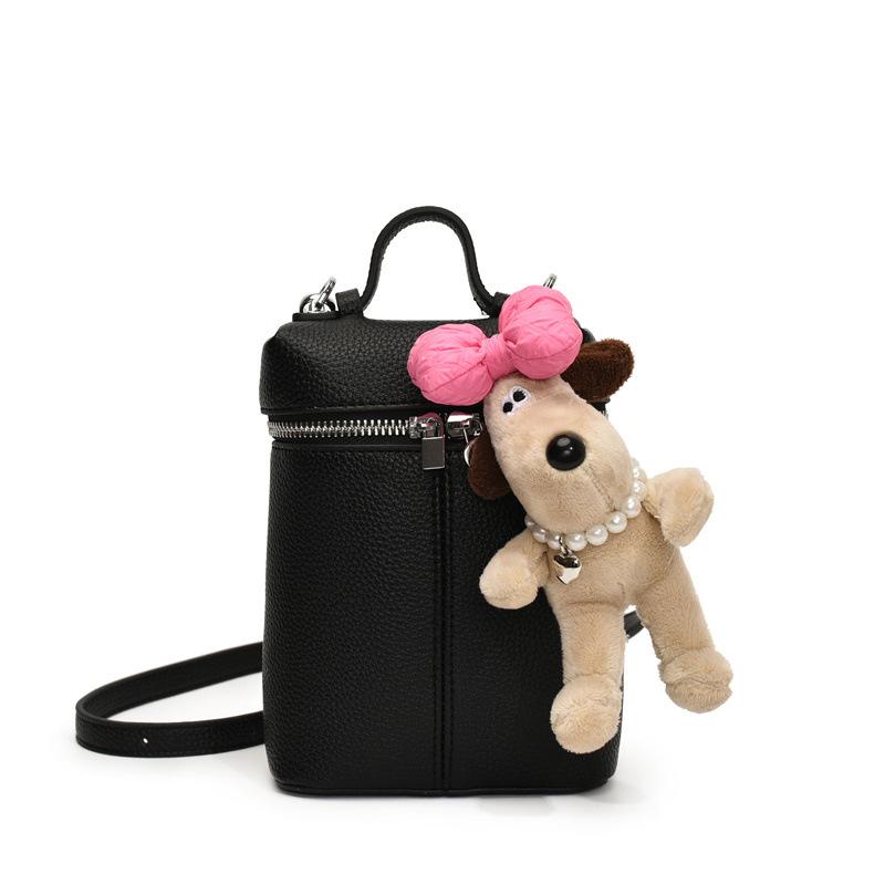 

Простая маленькая сумка Foreign Macaron для женщин, сумка через плечо для мобильного телефона No pendant чёрный