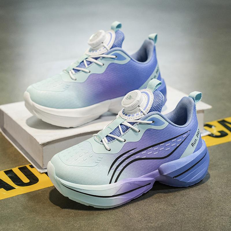 Primary and secondary school students knob shoes red rabbit boys children single net sports running shoes mesh breathable lightweight professional