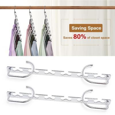 Coat Hanger Wardrobe Organizer 360-Degree Rotation 5 Slots Design Strong Load-bearing Space-Saving Storage Hanger