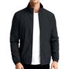 Lightweight Stand Collar Windbreaker Jacket for Men with Zipper Closure and Elastic Cuffs Casual Outerwear for Spring Fall