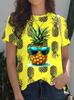 T-shirts Imprimé 3D Abeille Papillon d'Été Femmes Décontracté Col Rond Manches Courtes Streetwear Harajuku Y2k T-shirts Haut Vêtements Féminins