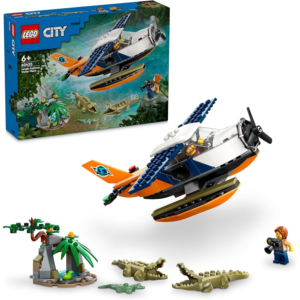 LEGO City Jungle Exploration Seaplane Toy Building Blocks for Kids Ages 6-9