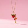 Elegant Collarbone Length Fruit Inspired Tassels Necklace Minimalist Style Personalized Gift for Her Special Occasion Copper Material