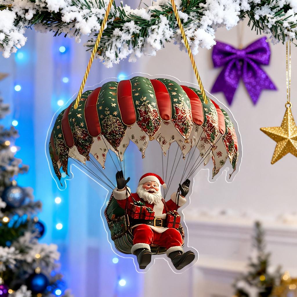 Christmas Parachute Pendant, As A Gift Decoration Pendant, A Funny Christmas Pendant To Decorate The Christmas Tree Window