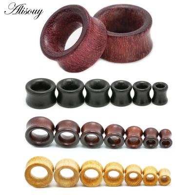 2 Stück Mode Flesh Tunnel Ohrstöpsel große Gauge Piercing Expander braun Bubinga Rosenholz 8mm-20mm Piercing Körperschmuck für Männer