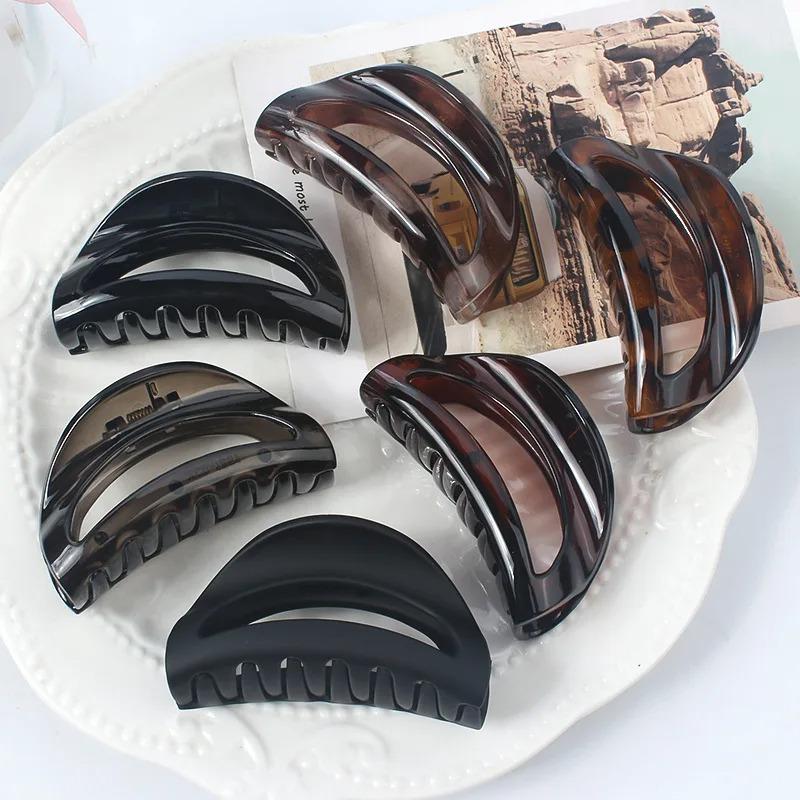 Hollow Shark Clip Fashion Matte Clip Hair Accessories High-end Headdress Korean Version Back Head Disc Hair Grab Clip