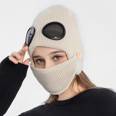 Unisex Mask, Goggles, Beanie Hat, Winter Board Knit