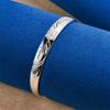 Charming 925 Sterling Silver Exquisite Floral Pattern Bangle for Women, Fashionable Wedding Party Jewelry