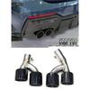 BMW 4 Series (G22) Quad Exhaust Pipe Mod: Stainless Steel & Black Carbon Fiber Tailpipes