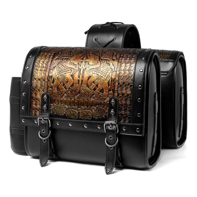 1 Pair Over Saddles Bags Motorcycle Tool Bag Travel Luggage Storage Bag Motorbike Retro Style Saddlebag Side Bag Pouch