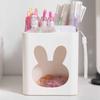 Brush Holder Organizer Makeup Pen Desktop Storage Container White Small Rabbit Square