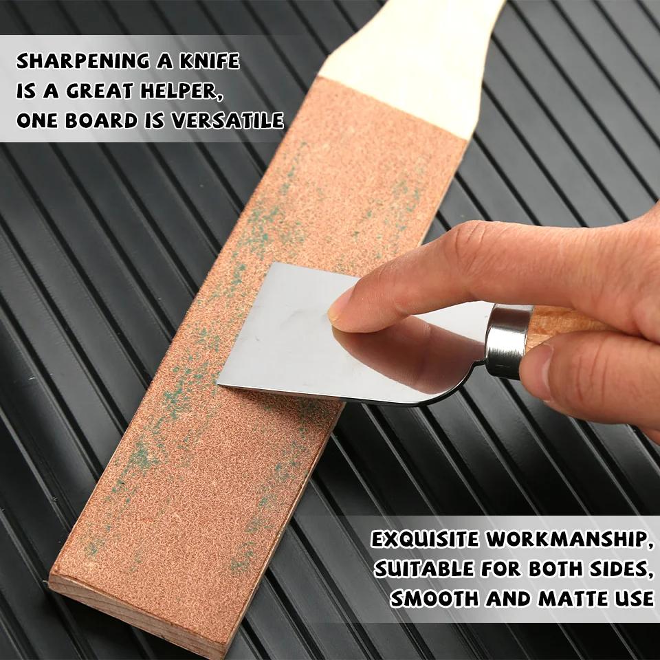 Wood Leather Sharpening Board Polishing Board Leather Knife Sharpener Sharpening Strop Tool Double Sided Polishing Board
