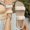 Fashion 2025 New Women Flat Sandals Summer Stretch Fabric Knitted Sandals Elastic Band Platform Shoes Plus Size Fashion Shoes for Women