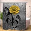Red Rose Sunflower Shower Curtain Cute Bath Waterproof Curtains For Living Room Luxury Set Screen Bathroom Accessories Sets