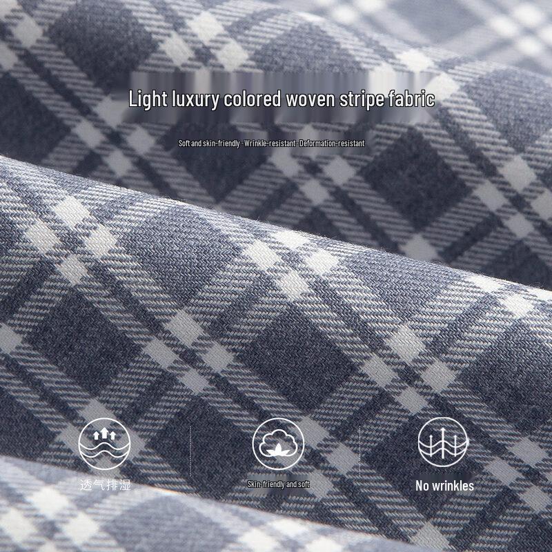 Chemise Casual à Manches Courtes à Carreaux pour Homme Shanshan