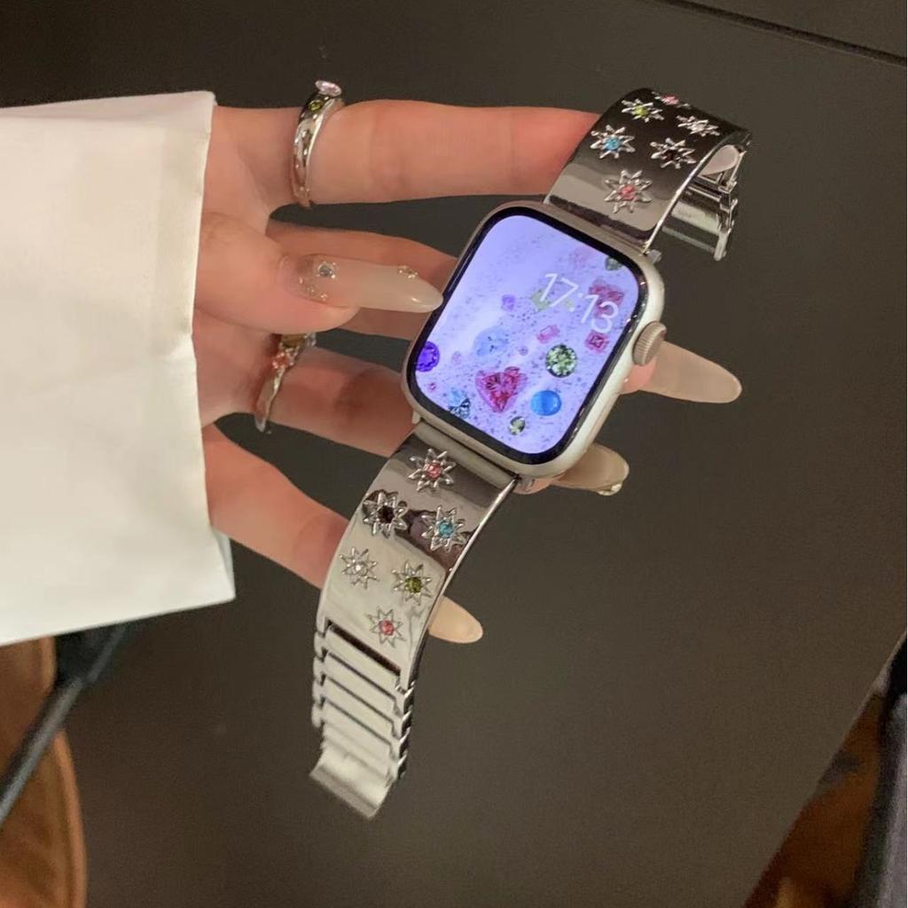 For Apple Watch Applewatchs10 Starlight Bracelet Strap Iwatch987 Generation Se Metal Diamond
