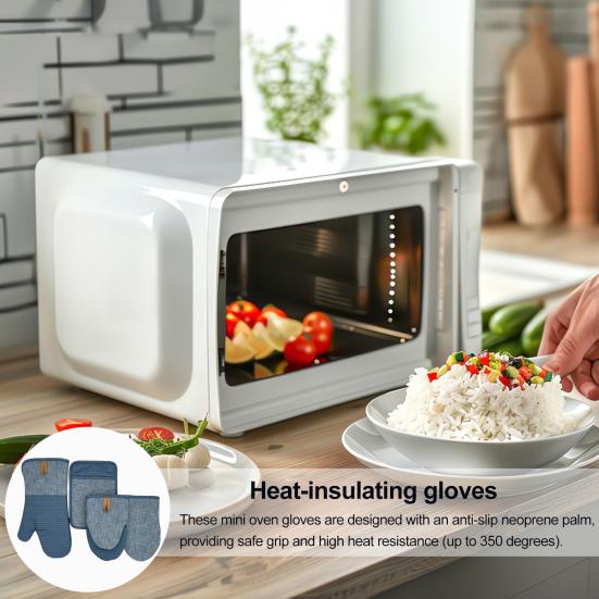 Mini Oven Mitts Neoprene Palm Oven Gloves with Hanging Loop Heat Resistant