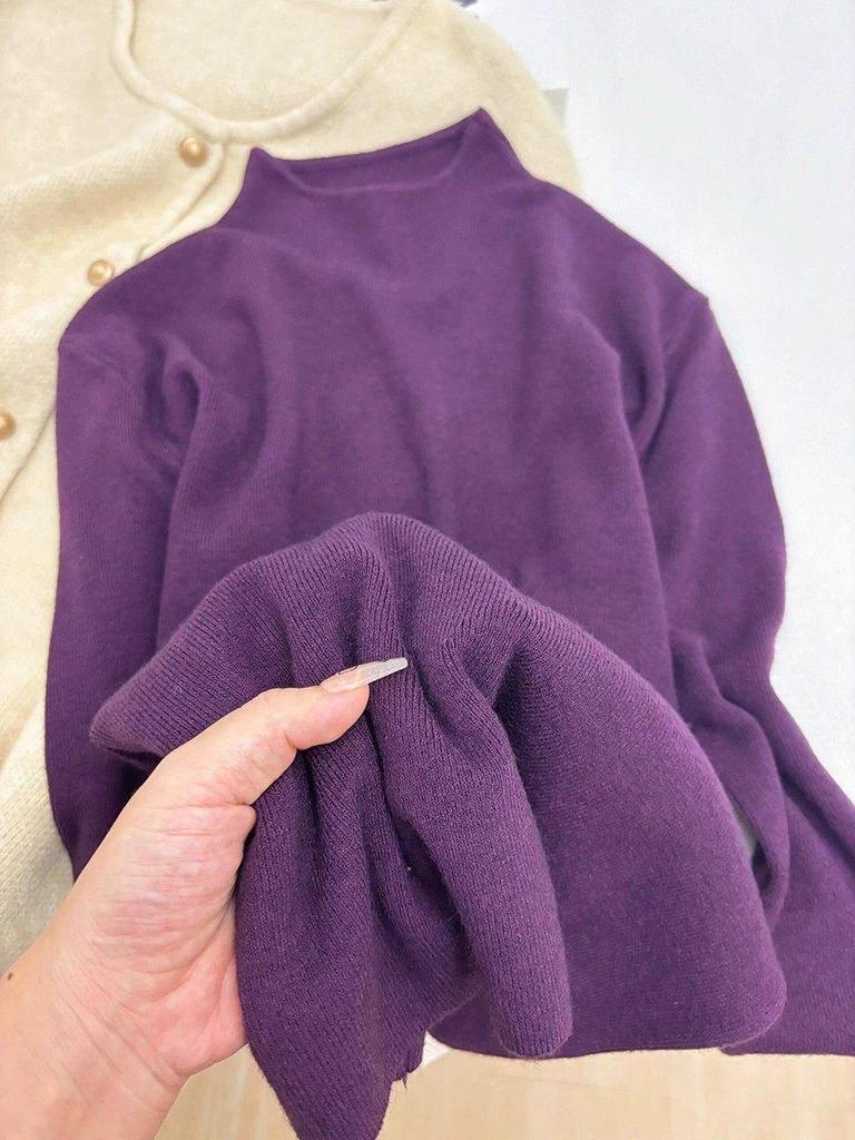 Korean Style Women's Slim Fit Semi-High Neck Sweater: Soft, Glutinous Autumn/Winter Pullover Knitwear Base Layer Top