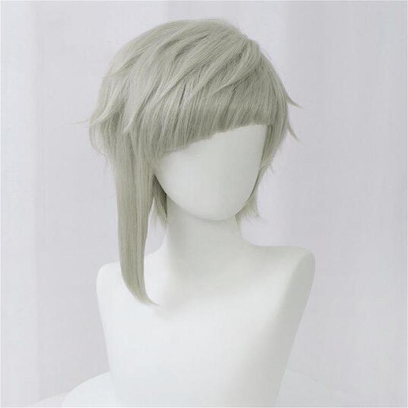 Atsushi Nakajima Cosplay Wig High Quality Short Lotus Gray Heat Resistant Synthetic Hair Anime Cosplay Wigs + WigCap