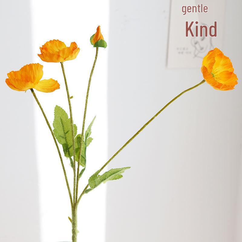 High-End Realistic Poppy Silk Flowers for Wedding and Home Decoration
