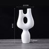 Abstract Art Geometric Ceramic Vase, Black and White Irregular Flower Ware, Living Room, Office, Hall Countertop Decoration