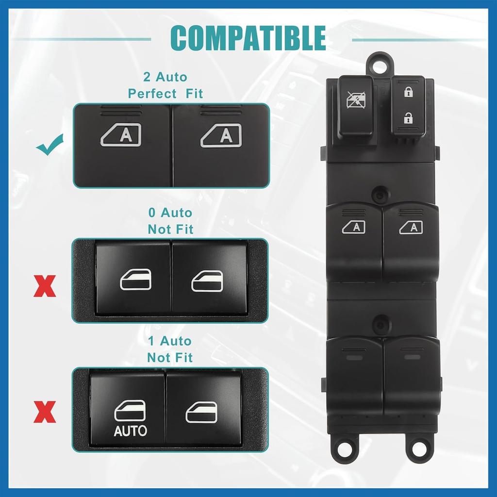Front Left Driver Side Master Power Window Switch Fit for Nissan Armada Titan 2004 2005 No.254017S200 - Pack of 1 Black Item Replacement