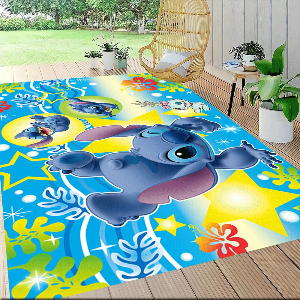 1 pezzo Lilo e Stitch-(11)_01 Tappeto Area Tappeto, Camera da Letto e Sala Giochi Durevole, Resistente alle Macchie e Facile Da Pulire, Soggiorno