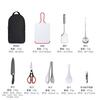 Stainless Steel Outdoor Cookware Set Handbag Picnic Bag Portable Tableware Storage Bag Camping
