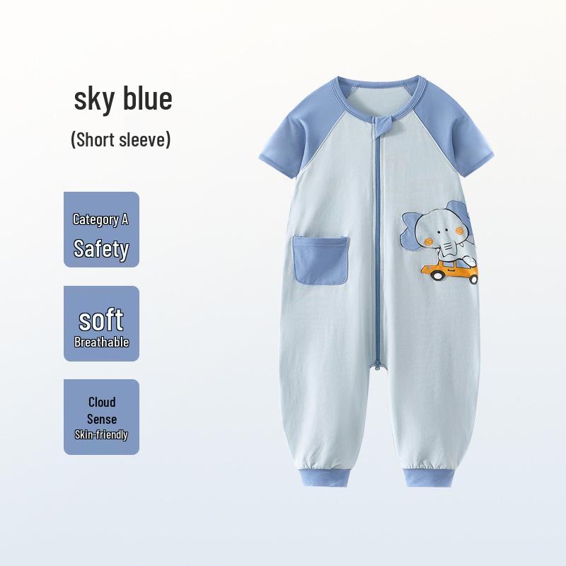 Kids' Cartoon Pajama Jumpsuit - Long-Sleeve Cloud Cotton Sleep Sack for Boys and Girls