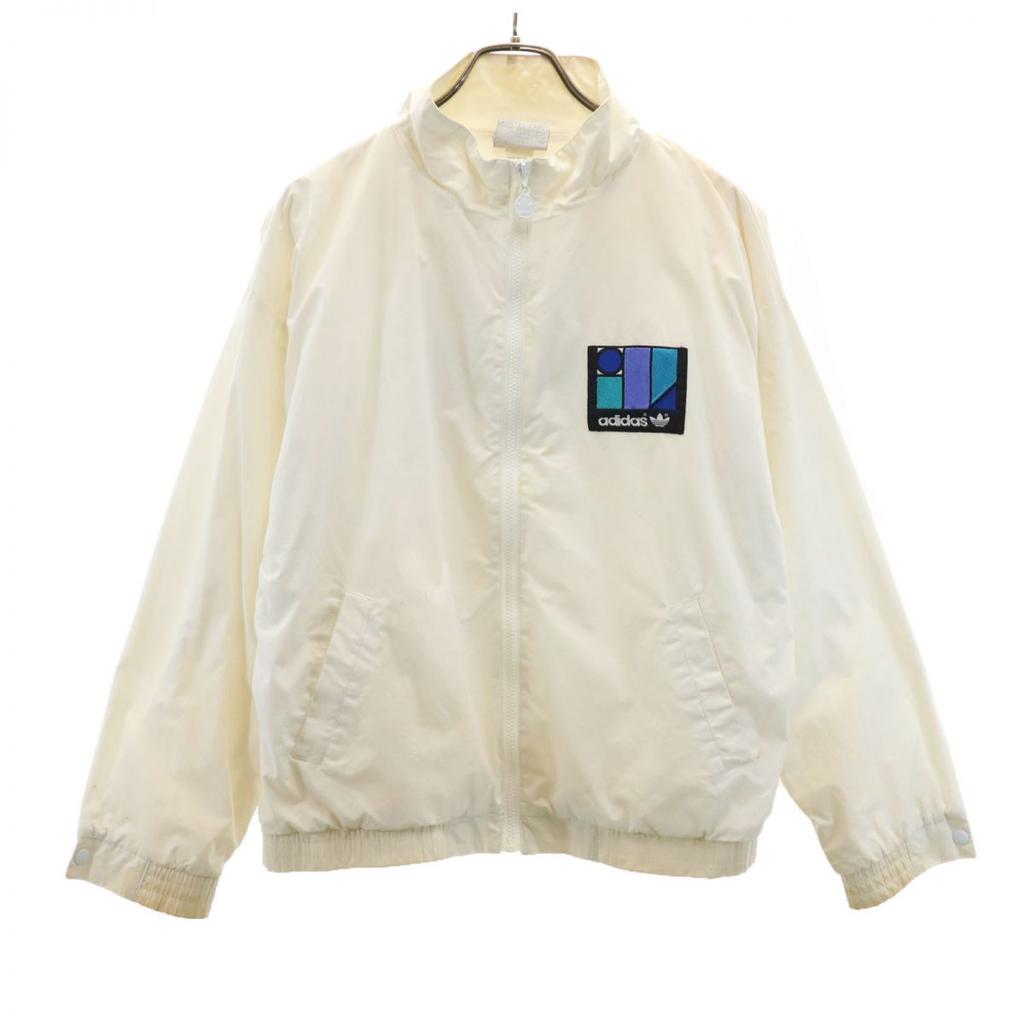 adidas 80s Trefoil logo vintage Back Print Zip jacket White system Men's Used