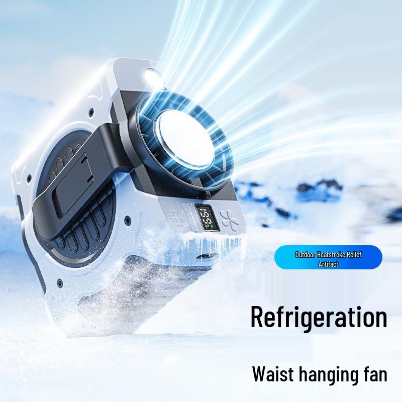 Portable Outdoor Waist & Neck Hanging Cooling Fan with Long Battery Life for Summer Heat Relief