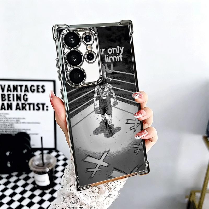 Hajime No Ippo Anime Plating Phone Case For Samsung Galaxy S24 S25 FE S26 Edge S23 Ultra S22 S21 Plus S20 Anti-Fall Airabag Cove