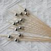 100pcs 12cm Length Bamboo Food Picks Versatile Disposable Pearl Fruit Picks Snack Fork Skewer Toothpick Skewer Cake Dessert