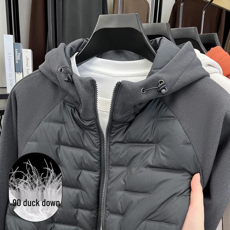 Herren Trendy Leichte Kapuzen-Daunenjacke - Wintermode 2025, Vielseitig & Warm