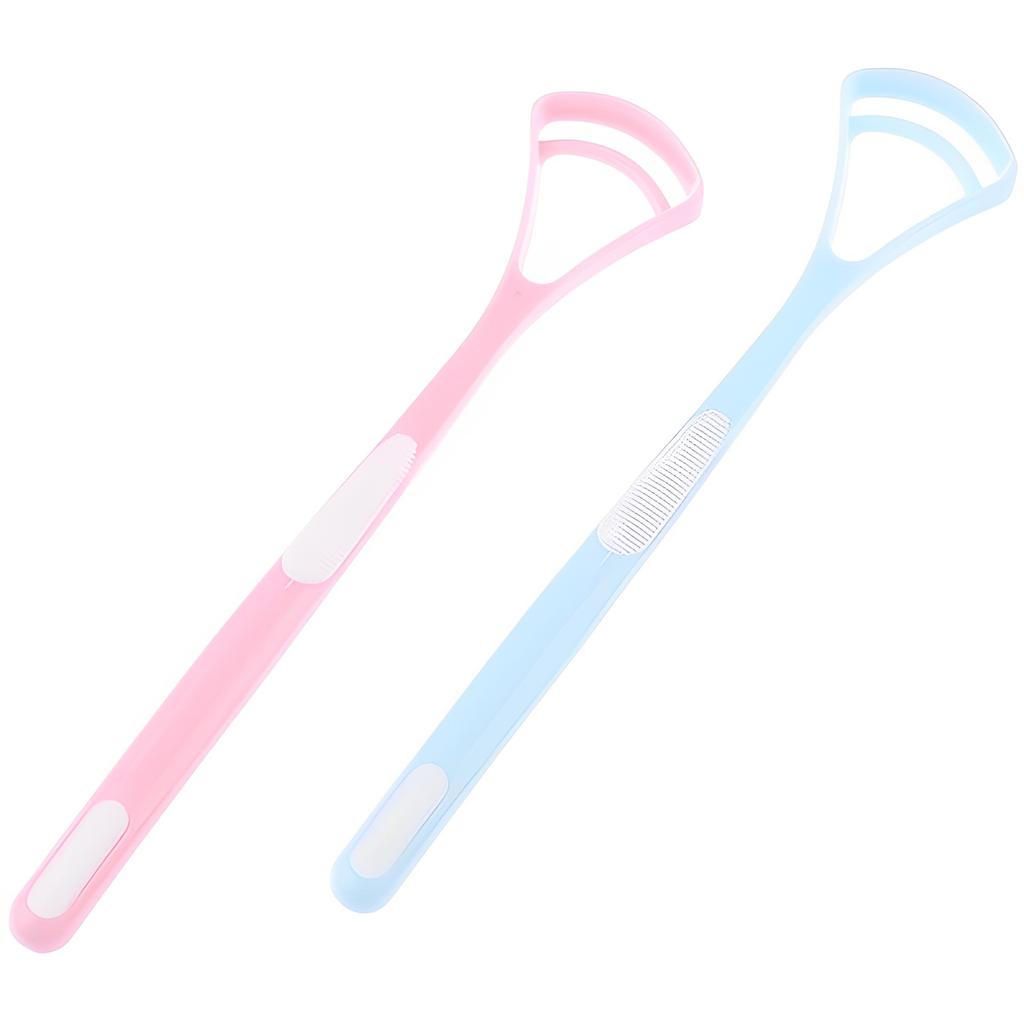 2PCS Brush Tongue Cleaner Gentle Oral Cleaning Tool Tongue Cleaning Brush  for Bacteria Removal