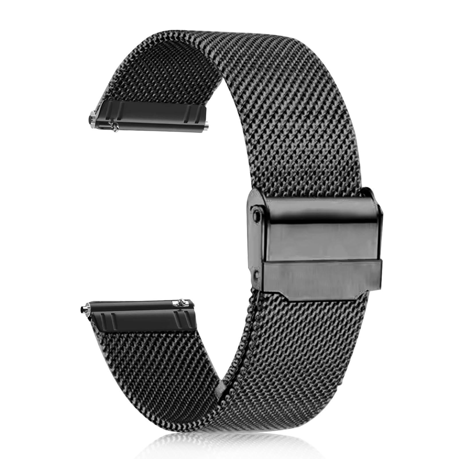 

ToVioc 22mm Stainless Steel Milanese Mesh Strap, Rust-Resistant, Adjustable, Unisex Replacement Strap (Black)