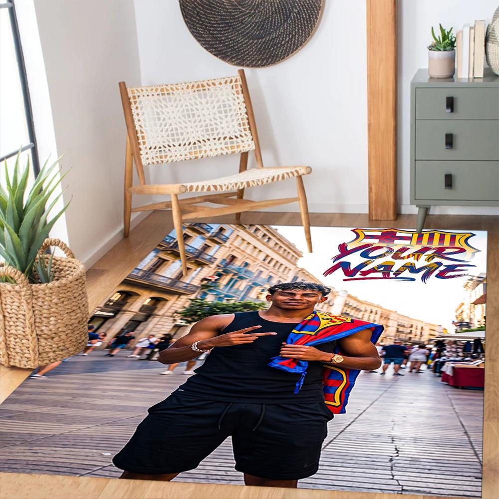 Lamin Yamal Customize Text Floor Rug Office Rug Perfect For Dining Room Study Room Outdoor Decorate Room Antislip Carpet Anime Office Decor