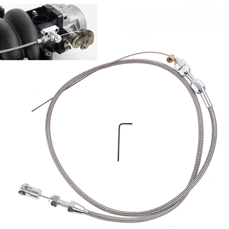 Chevrolet 36 Inch Stainless Steel Throttle Cable Throttle Cable 4.8L5.3 5.7 6.0  For Applicable To LS1 Car