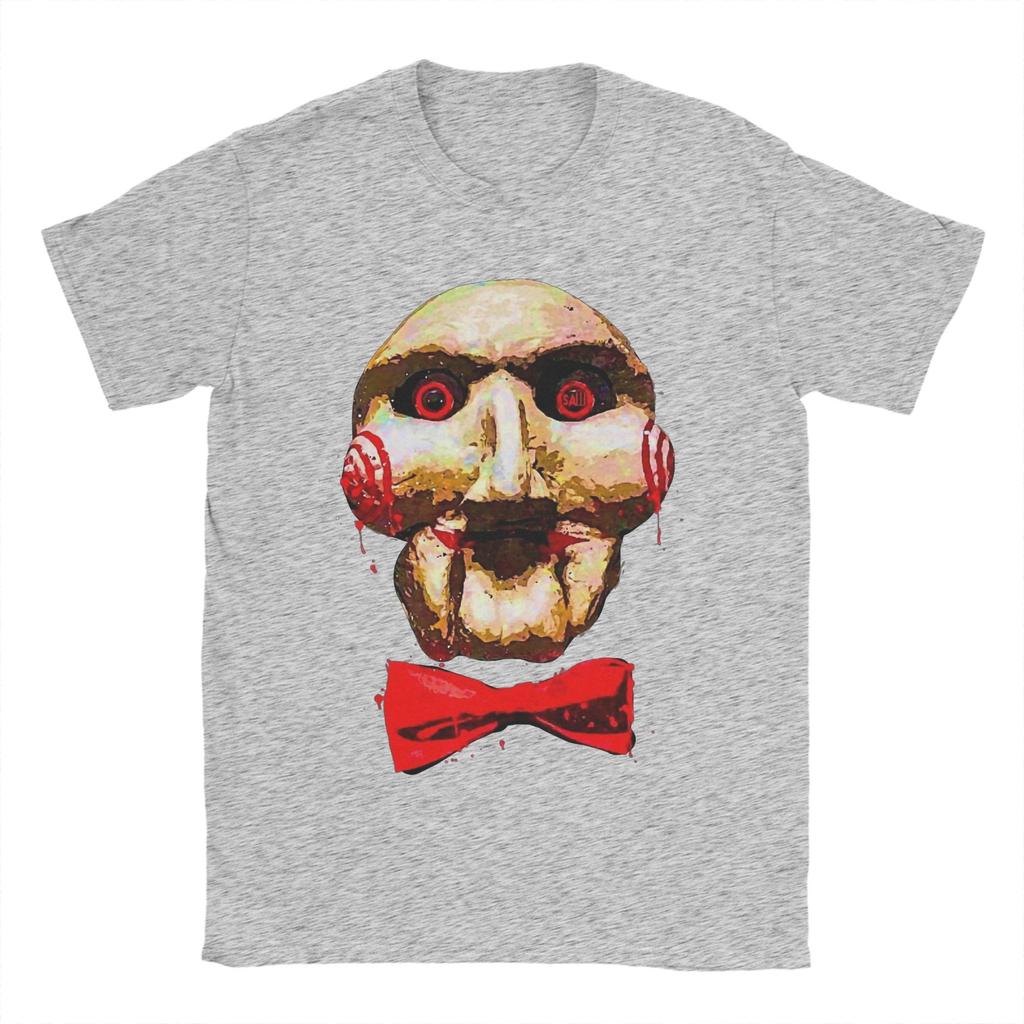 Maglietta Kawaii Film Saw da Uomo Girocollo Manica Corta Top Horror Cotone Abbigliamento Estivo
