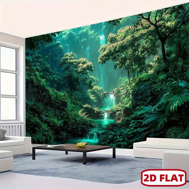 2D Magical Jungle Backdrop for Live Stream & Aesthetic Home Wall Decor