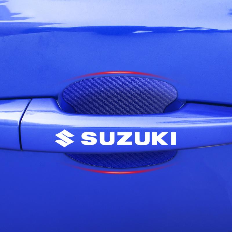 8pc Car Door Sticker Carbon Fiber Scratches Auto Handle Protection Film For Suzuki Jimny GW250 Samurai Vitara Swift Baleno SX4 Ignis Alto Splash Swace
