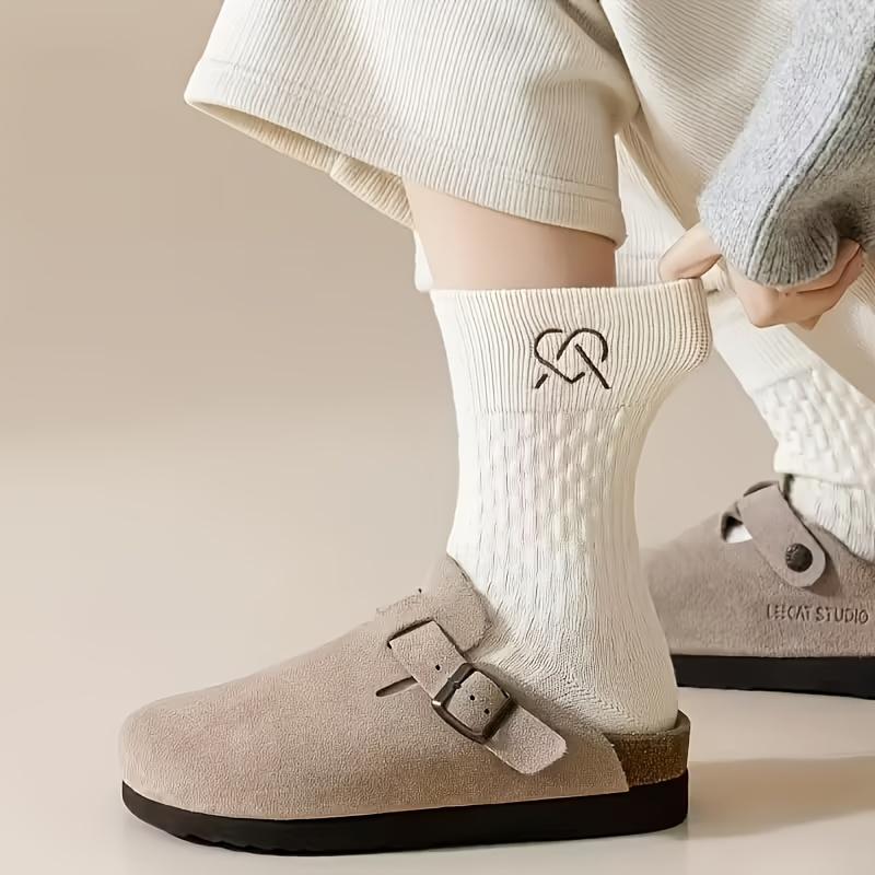 6pairs Women's All-Season Warm Mid-Calf Socks, Cute Long Loose Slouch Socks, Suitable for Spring, Autumn, and Winter Warmth