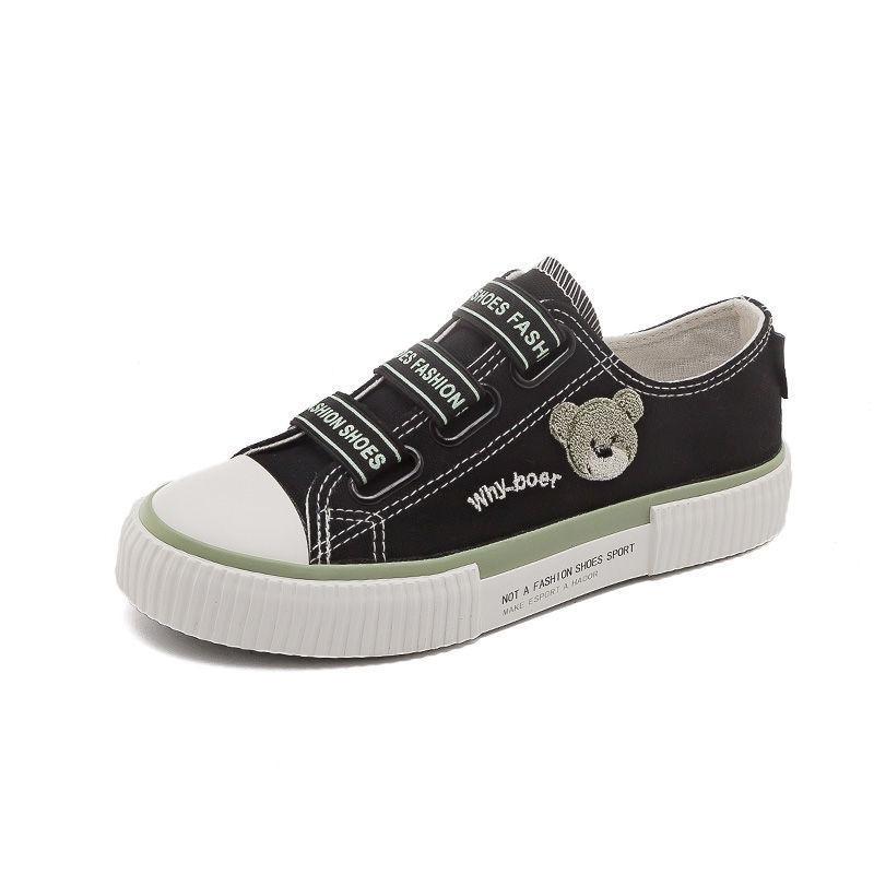 Autumn new low-top bear espadrilles female tide student versatile casual flat-bottomed retro board shoes