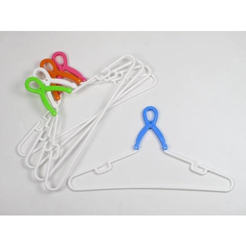 Sawafuji Cheerful Laundry Tobanaikun Wide Laundry Hanger, Blue, 455mm Wide, Set of 5, Anti-Fly Grip, Large Size, Catch, Collar Fit, Easy Drying of Arm