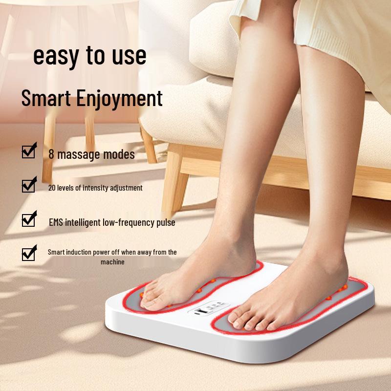 Smart EMS Foot Massager Pad: USB Rechargeable Foot Spa Mat for Relaxation and Sole Therapy Non-heating белый