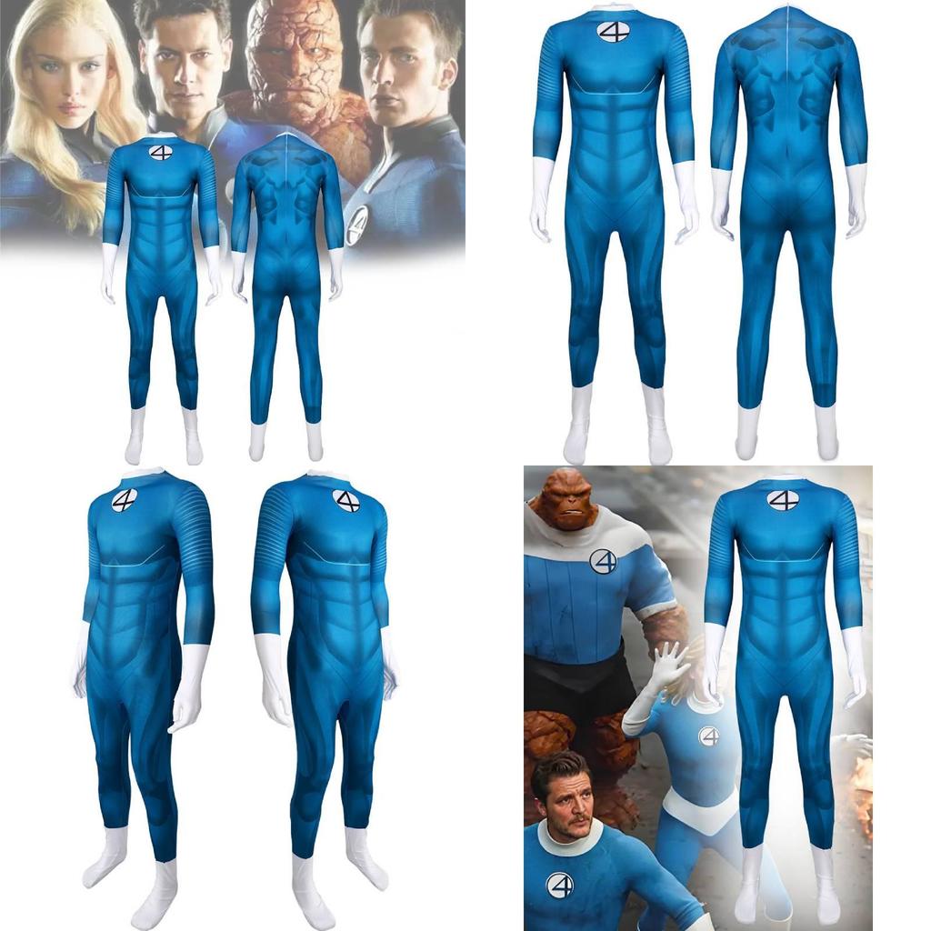 Fantastic Four Marvel Cosplay Jumpsuit For Roleplay Halloween Costume Unisex