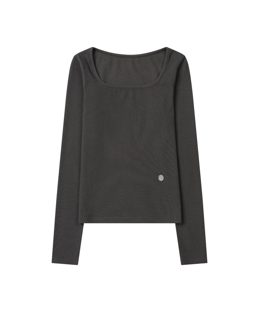 Ledeoli Square Neck Ribbed Long Sleeve [3 Colors]